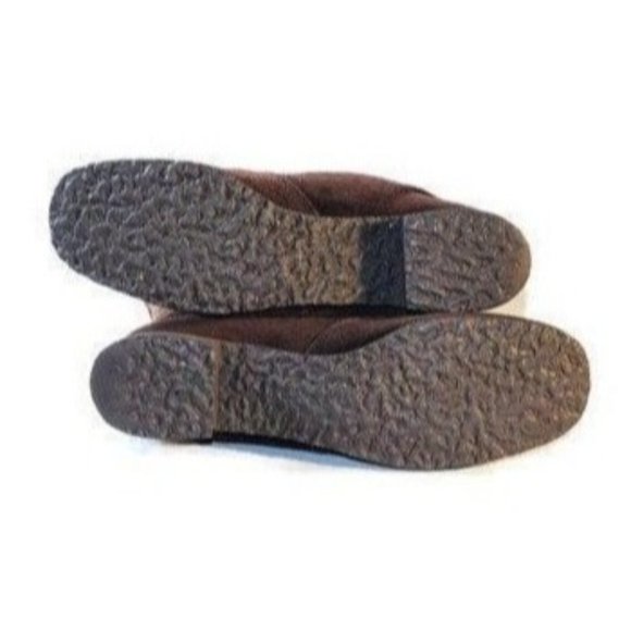 Vintage Boots Women's Size 9 NARROW Brown Leather Faux Fur Boho Hippie Campus - Picture 9 of 10